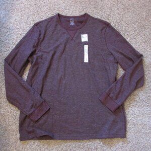 NWT Sonoma 3X Tall Supersoft Thermal Knit Shirt Plum Stretch Fabric